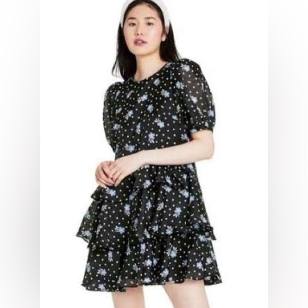 Sandy Liang NWOT Black Ruffle Dress